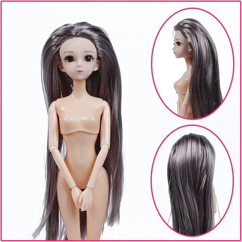 30 см Модная кукла голова игрушки для девочек 1/6 BJD куклы Макияж 3D глаза принцесса