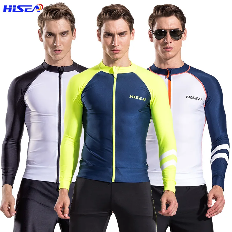 Мужская Пляжная футболка HISEA S070, купальник с длинными рукавами, Солнцезащитный кардиган на молнии