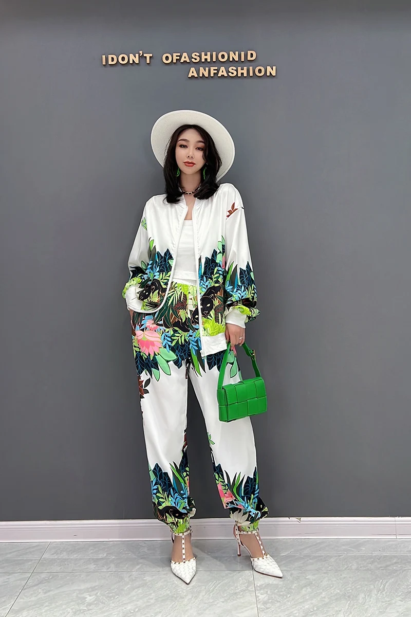 

SuperAen Europe Station 2022 летняя новая модная Солнцезащитная куртка повседневные штаны комплект из двух предметов темпераментные женские комплекты