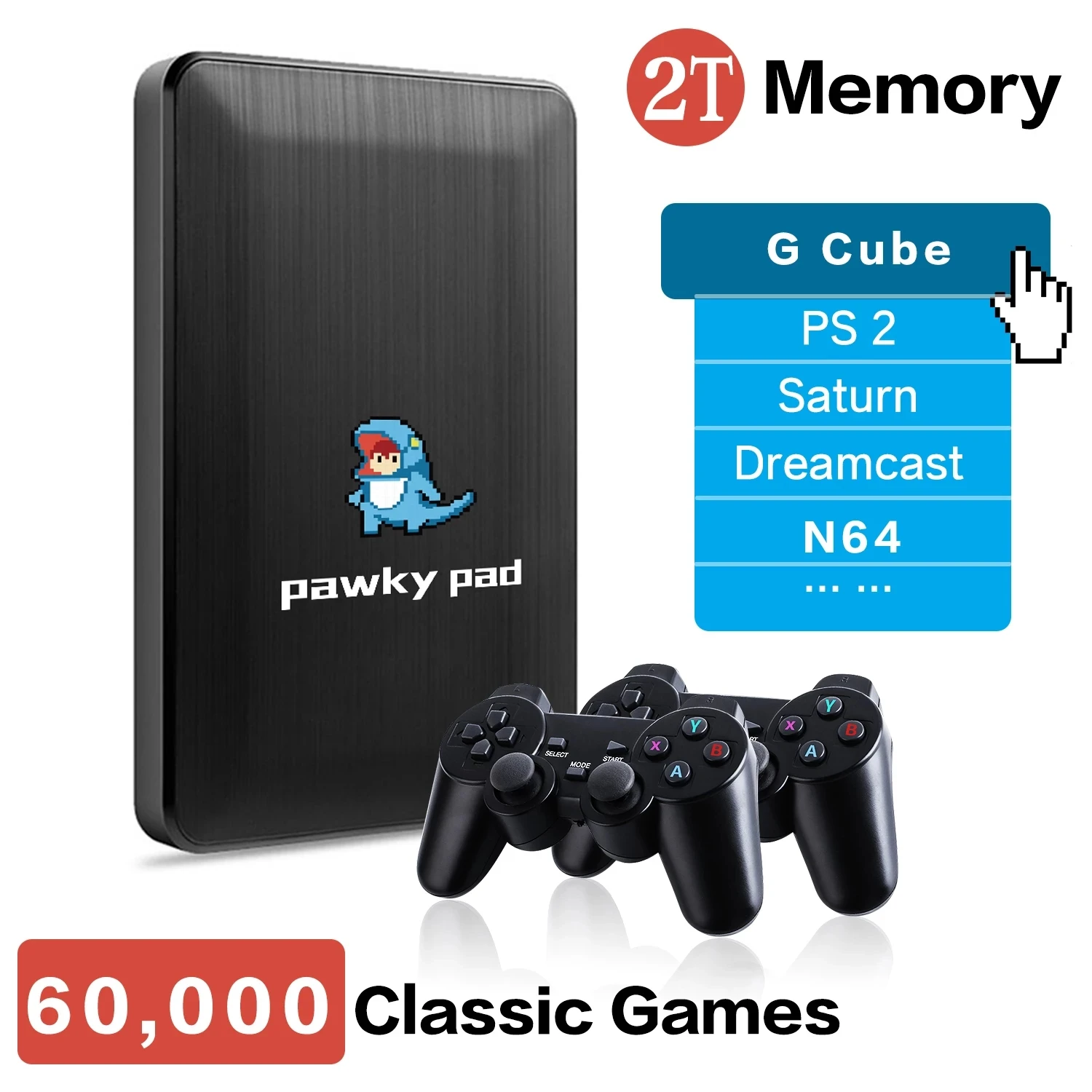 Новый 2T HDD Pawky Pad Ретро видео игра 4K 3D портативная внешняя игровая консоль для G