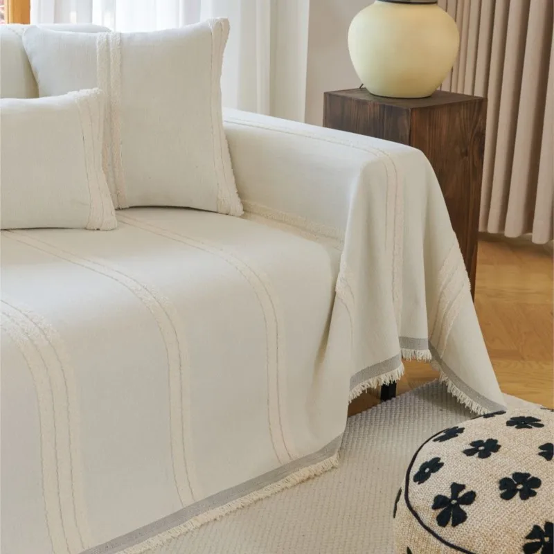 Чехол для дивана домашний коврик из синели в полоску пледы всесезонное одеяло