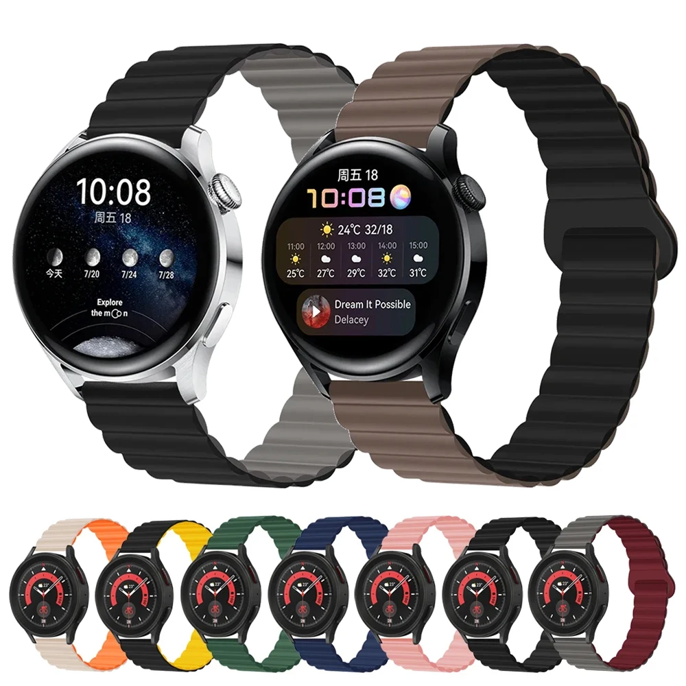 Силиконовый ремешок для часов Samsung Galaxy браслет с магнитной застежкой совместимый