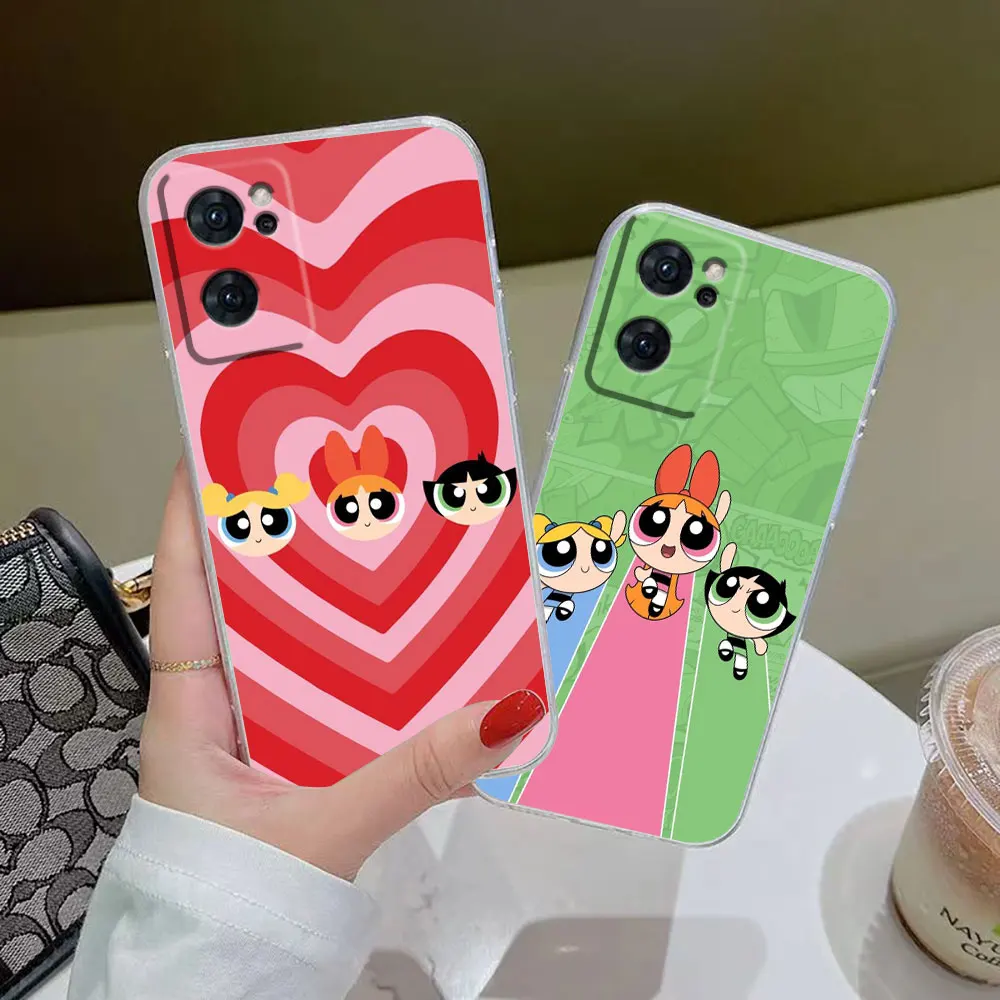 

Clear Case For OPPO RENO 7 6 5 4 2F A15 FIND X5 X3 A55 A73 A74 A92 A93 A94 F11 F7 4G 5G PRO Case Cartoon P-Powerpuff Girls PPG