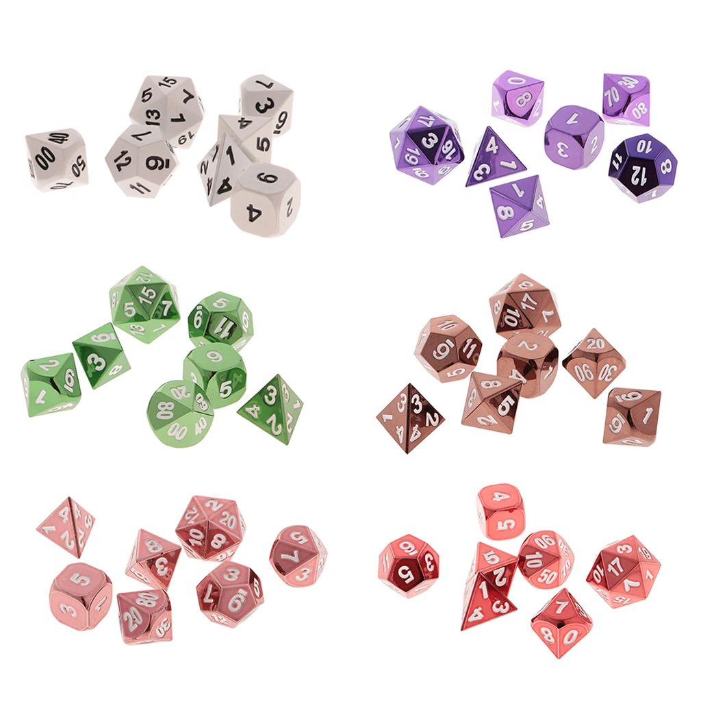 

7Pcs 15mm Polyhedral Numberal Dice D4-D20 for D&D RPG & Dragons Toy