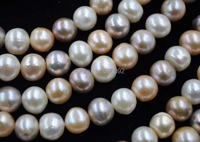 

Baroque 1 strands 10-12mm Natural mix Furrow Thick freshwater pearl