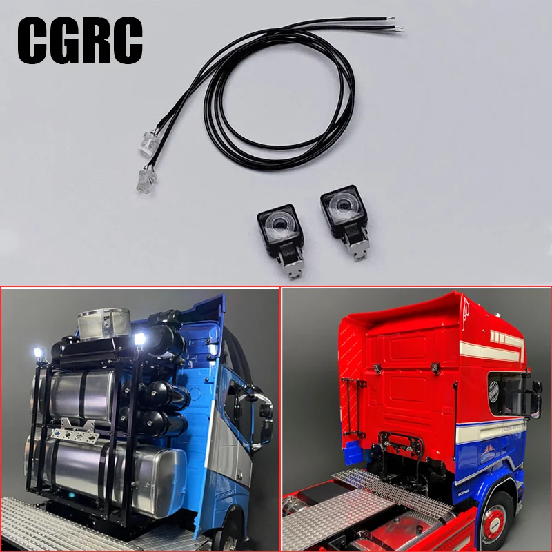 

Квадратный прожектор оборудование стойка освещение кузов декоративная модель для 1/14 Tamiya RC грузовик прицеп самосвал Scania MAN автомобиль DIY час...