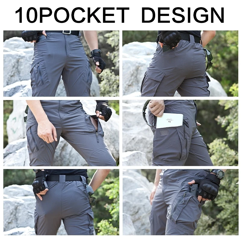 IX9 City Tactical Cargo Pants Men Combat SWAT Army Military Pants Waterproof quick dry Man Casual Outdoor Trousers XXXXXL images - 6