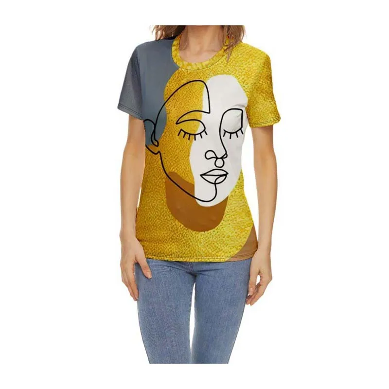 

Abstract Face Art 3D Print T-shirt Women Man Short Sleeve T Shirts Harajuku Streetwear Tees Oversized Y2k Tops Girls Clothing