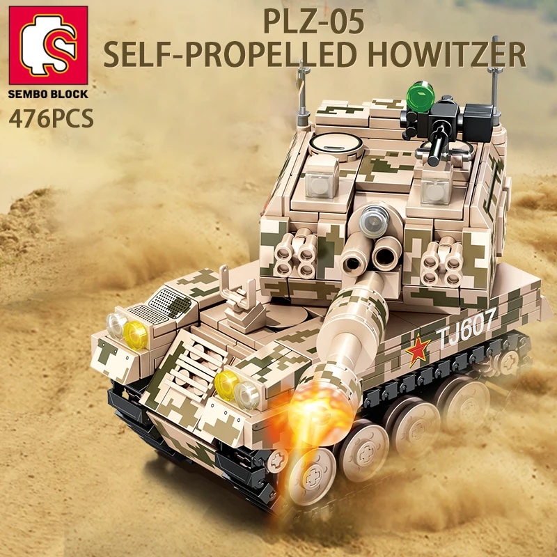 

SEMBO BLOCK 476PCS Military Vehicle Tank Building Blocks Missile Heavy Armed Weapon Bricks Display Gifts Toys For Chlidren