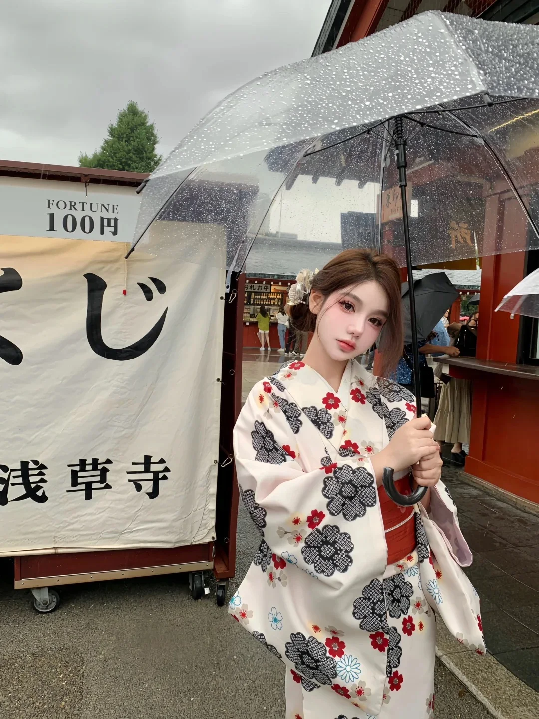 Японское кавайное Розовое Кимоно с принтом сакуры короткий пояс бантом