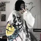 Худи женское в стиле хип-хоп, свитшот с капюшоном в японском стиле панк, худи в стиле оверсайз с длинным рукавом, топы на осень