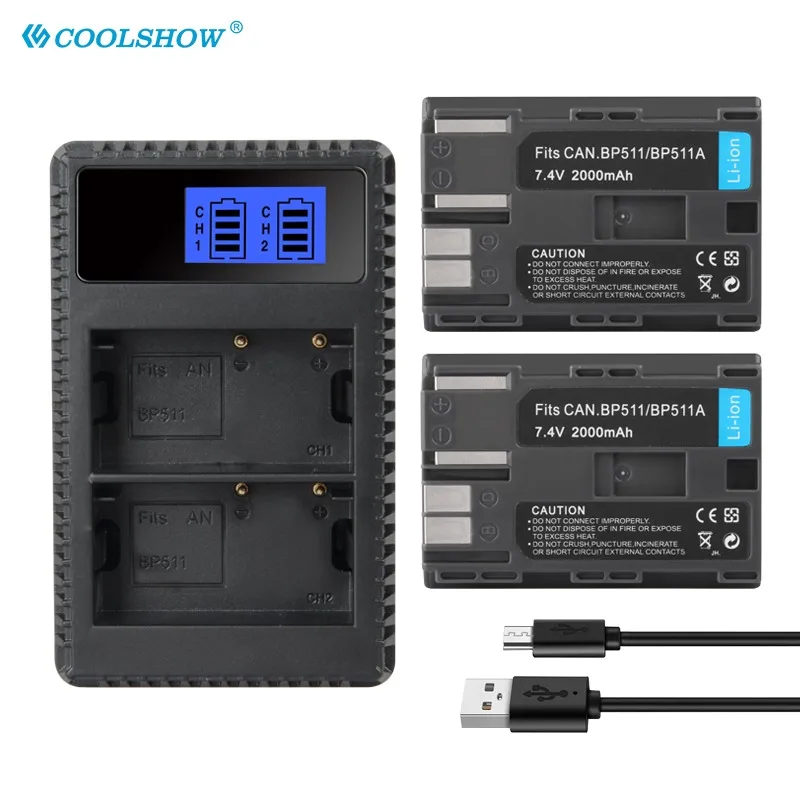 Зарядное устройство для фотоаппаратов Canon EOS 20D 30D 50D 10D D60 40D 300D 5D G6 FV40 FV30 FV100 FV200, 2000 мАч