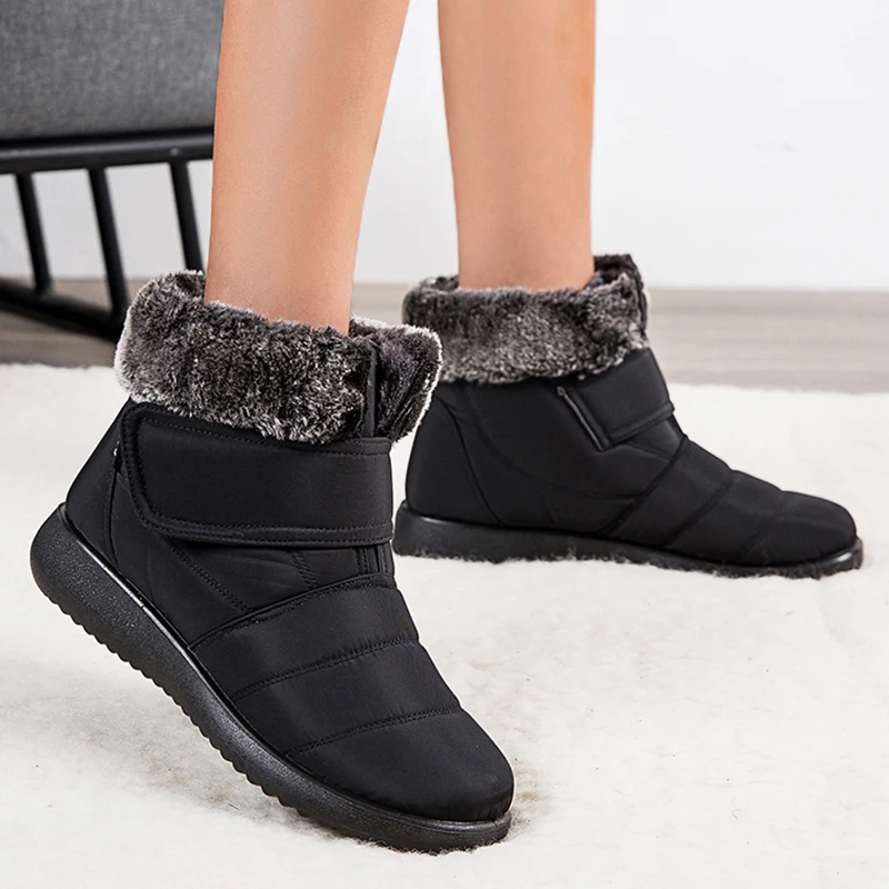 Зимние женские ботинки однотонная обувь женская на платформе сапоги средней