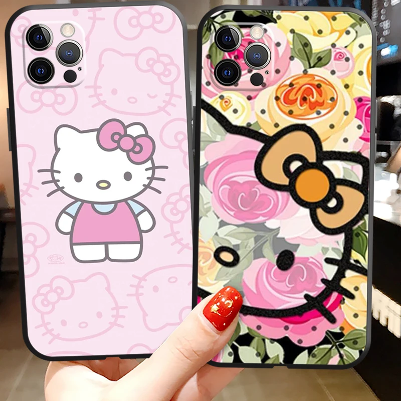 

2022 Hello Kitty Phone Cases For iPhone 11 12 Pro MAX 6S 7 8 Plus XS MAX 12 13 Mini X XR SE 2020 Back Cover Carcasa Funda Coque