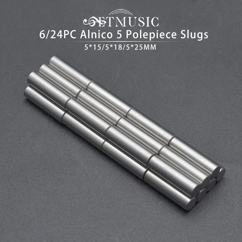 6/24pcs Humbucker Magnetized Alnico 5 Electric Guitar Pickup Polepiece Slug Pole Slug /Pickup Magnet Slug Rods 15*5/18*5/25*5mm