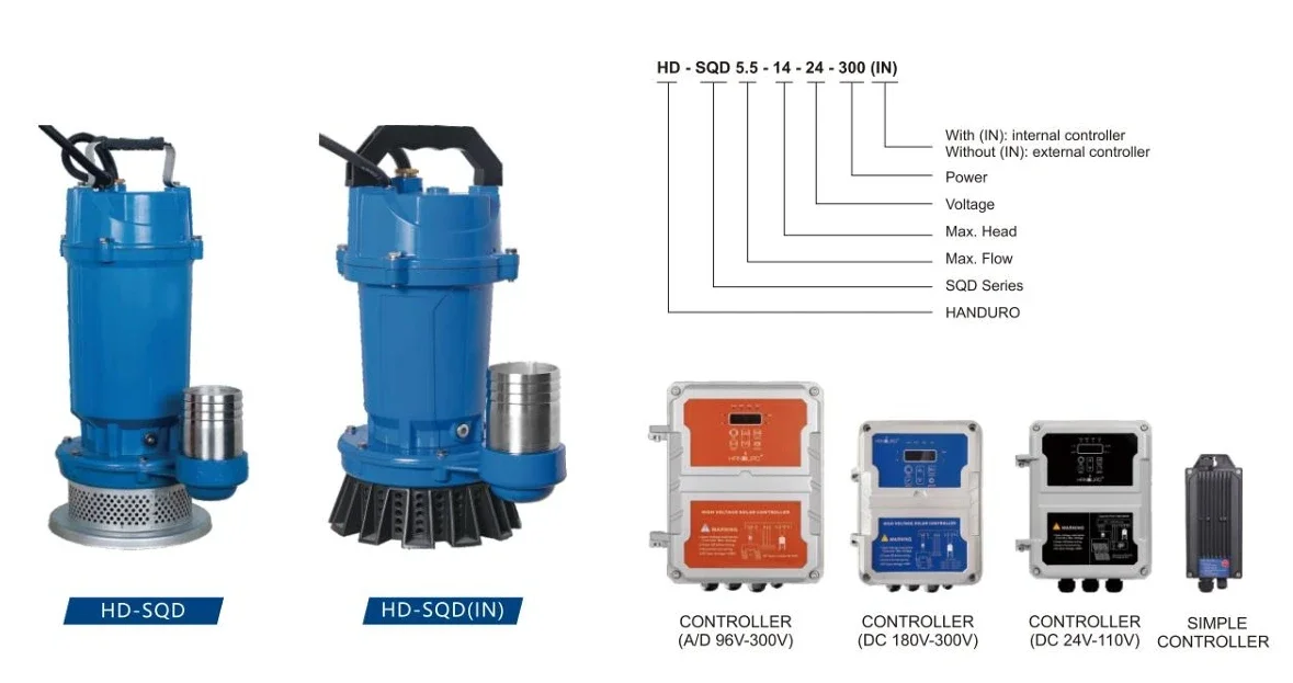 Погружной насос Handuro 1 кВт 5 л.с. солнечный водяной насосная система на солнечной