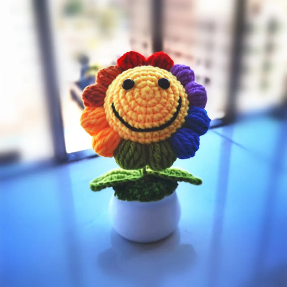 Кавайные цветочные горшки в виде подсолнухов подарки для гостей на свадьбу