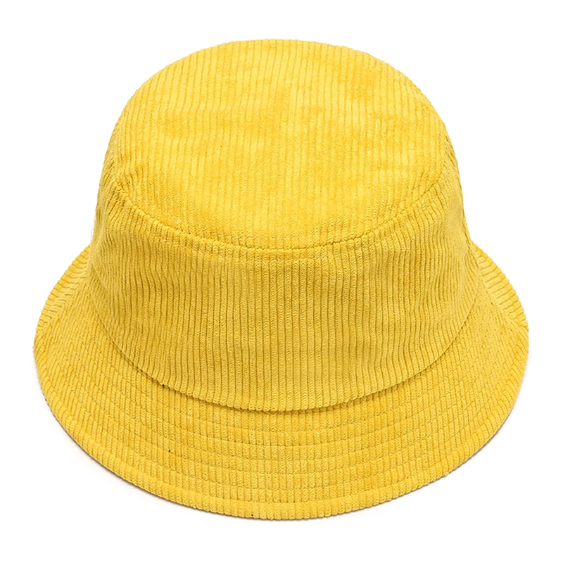 

Solid Color Spring Classic Corduroy Bucket Hat Outdoor Panama Harajuku Fishing Bucket Hats For Female Male Unisex Casual Cap