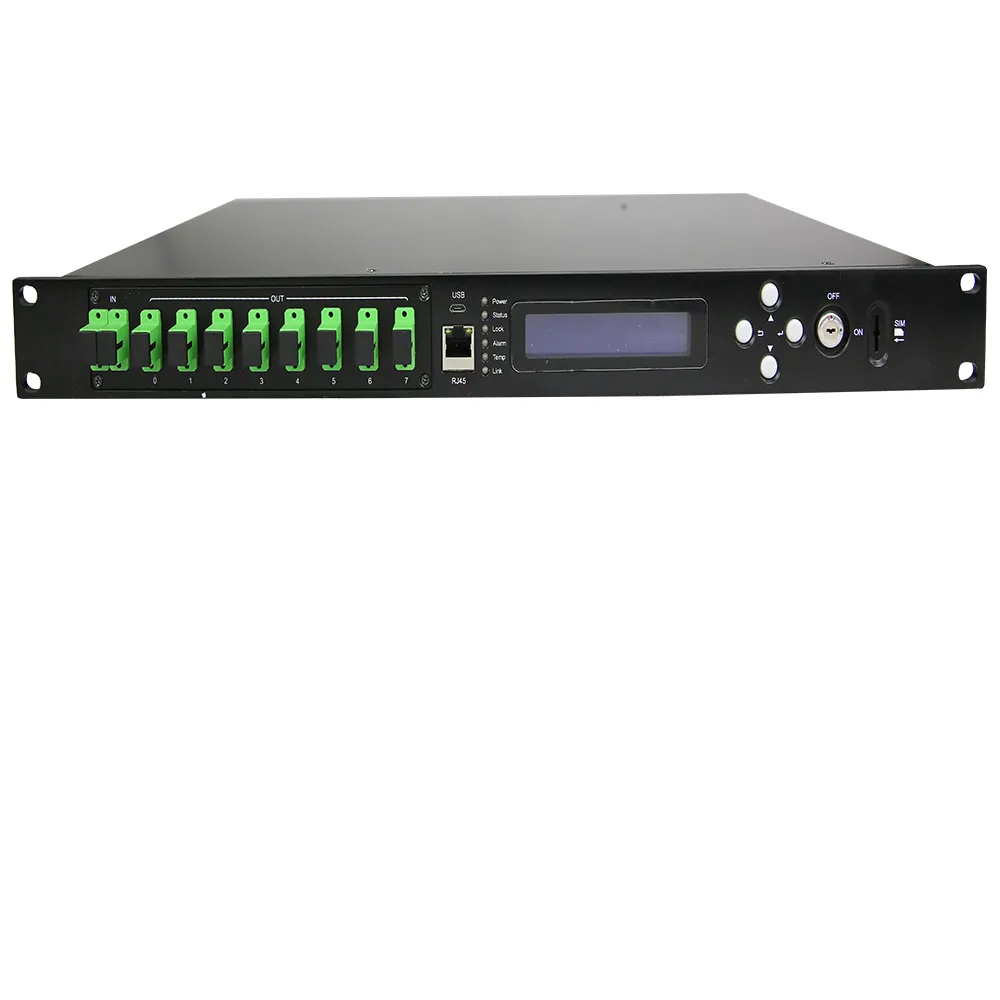 Оптоволоконный усилитель CATV EDFA 1550 нм 1U 8X23DB + 2 входа WEB SNMP GSM