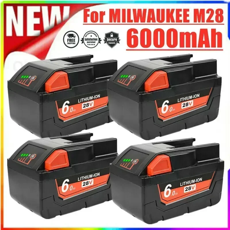 Литий-ионный аккумулятор 28 В 6 Ач для MILWAUKEE M28 V28 M28BX M28B 48-59-2819 0730-20 электроинструмент