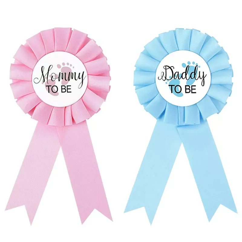 

NEW2022 Blue Pink Mommy To Be Daddy To Be Badge Mom To Be Shoulder Sash Gender Reveal Party Decoration Baby Shower Favors Gift S