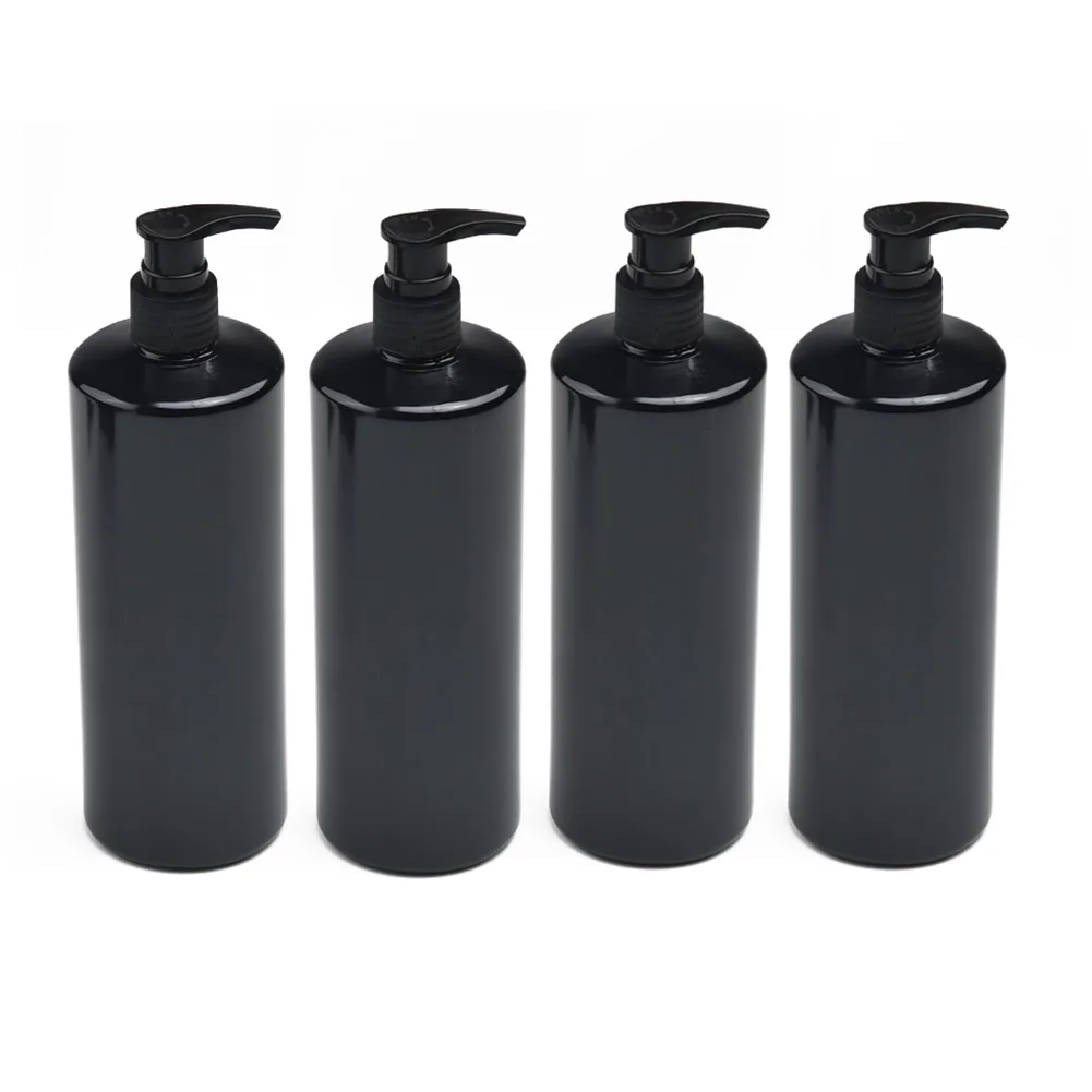 

4pcs Empty Refillable Lotion Pump Press Bottle Body Wash Bath Shower Gel Shampoo Liquid Toiletries Container PET 500ml Bottle