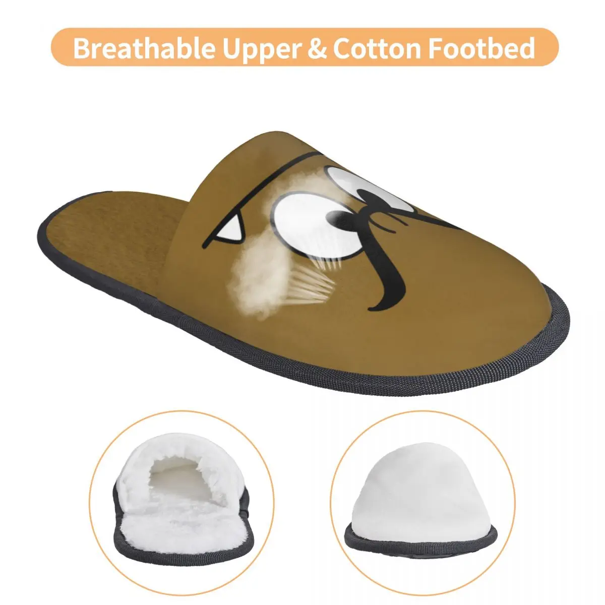 Коричневые тапочки из пены с эффектом памяти на заказ коричневые изображением