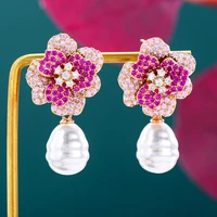 missvikki trendy diy cz big round flower original earrings for women girl daily high quality japanese korean gothic accessories