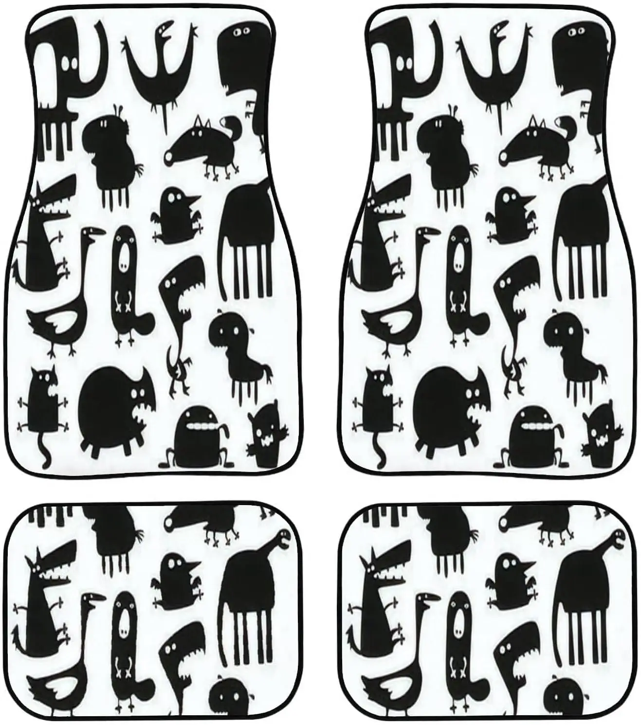 

Car Floor Mats Collection of Cartoon Funny Animals Silhouettes Floor Mats for Cars Rubber Auto Interior Decorative Accessory
