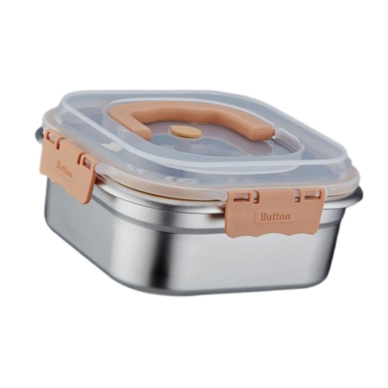 Контейнер для еды из нержавеющей стали с прозрачной крышкой ящик хранения сухих