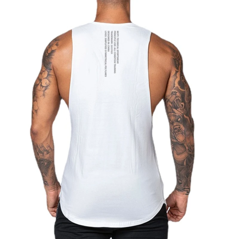 Свободная Мужская дышащая майка для фитнеса и бега верхняя одежда спортивный топ