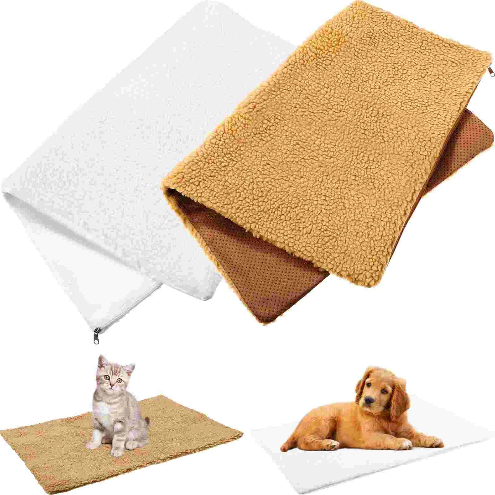 

2 Comfortable Fleece Heating Cat Pads Heating Dog Pads Thermal Pads Thermal Mats