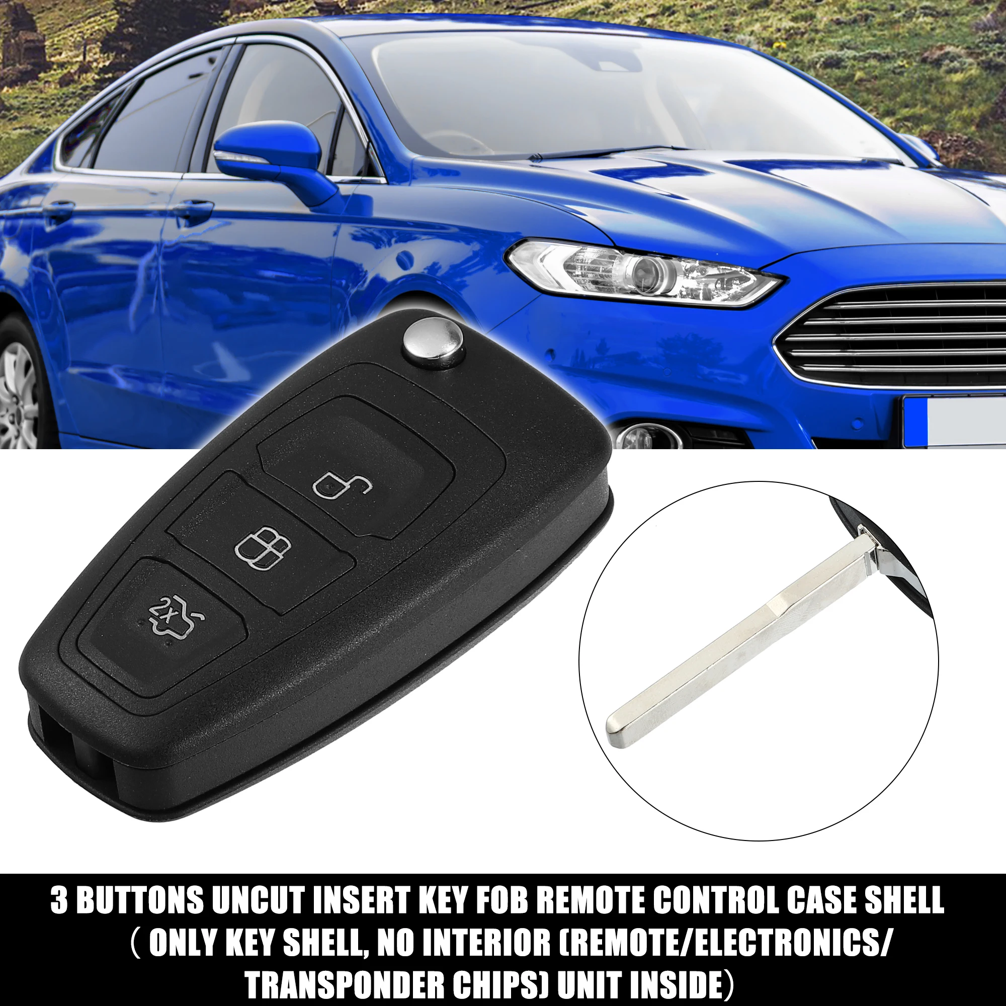 

Автомобильный пульт дистанционного управления X Autohaux с 3 кнопками, чехол-накладка, Крышка корпуса, инструмент для Ford Fiesta Focus Grand C-Max S-Max Mondeo Galaxy 2010-2015