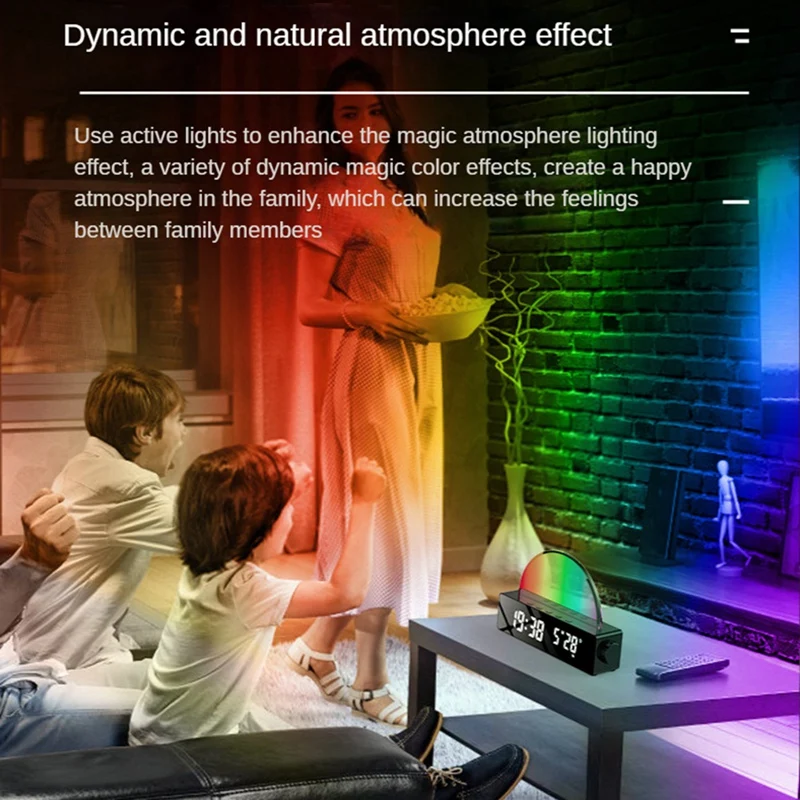 Sunrise Alarm Clock, Wake Up Light Dawn Simulator, Bedside Sun Lamp Multi Color Night Light With USB Charger