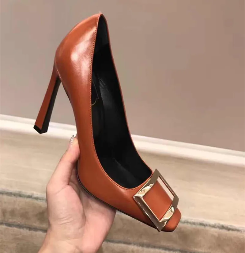 

Туфли UVRCOS женские из лакированной кожи, пикантные туфли-лодочки на высоком тонком каблуке, с квадратным носком, Классическая обувь на шпильке с большой пряжкой
