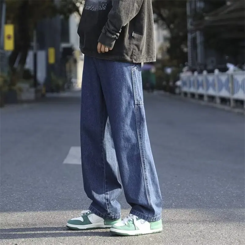 Unisex Vintage Y2K Streetwear Baggy Cargo Jeans High Waisted Straight Wide Leg Pants Denim Trousers Fairy Grunge Alt Clothes