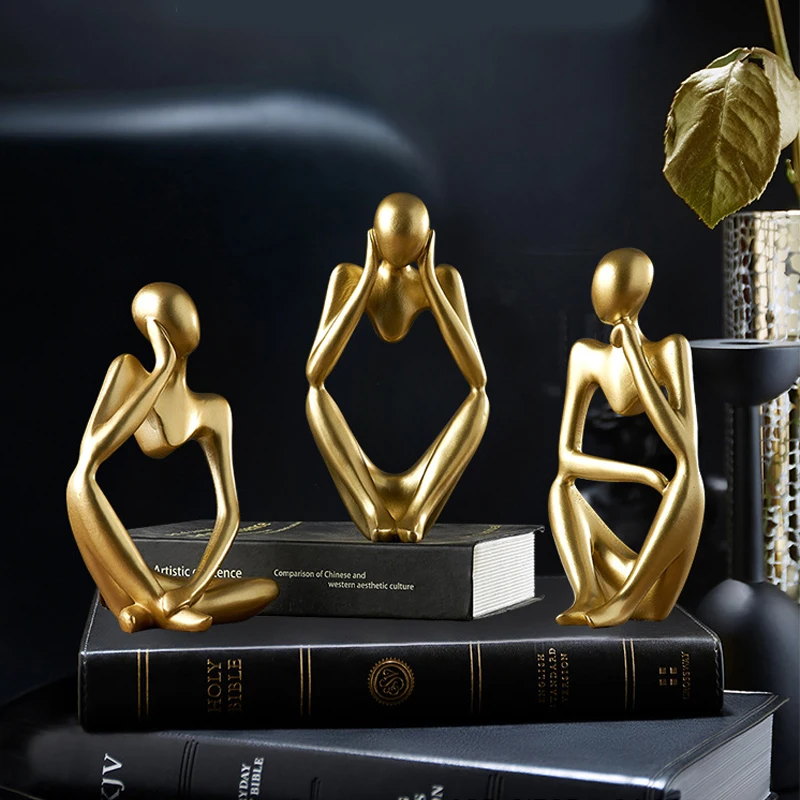 

Nordic Thinker Statue Abstract Figures Resin Modern Art Figurines Crafts Home Living Room Porch Decoration Desktop Decoration