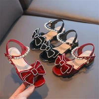 sandals for girls children princess shoes bow girls dress up shoes kids dance sandals non slip red sandals 4 16y 2022 summer new
