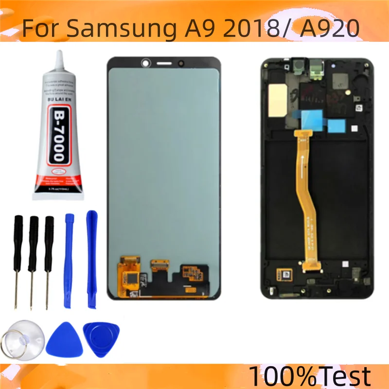 ЖК-дисплей 6 3 дюйма Super AMOLED для Samsung Galaxy A9 2018 A920 дисплей с сенсорным экраном в сборе