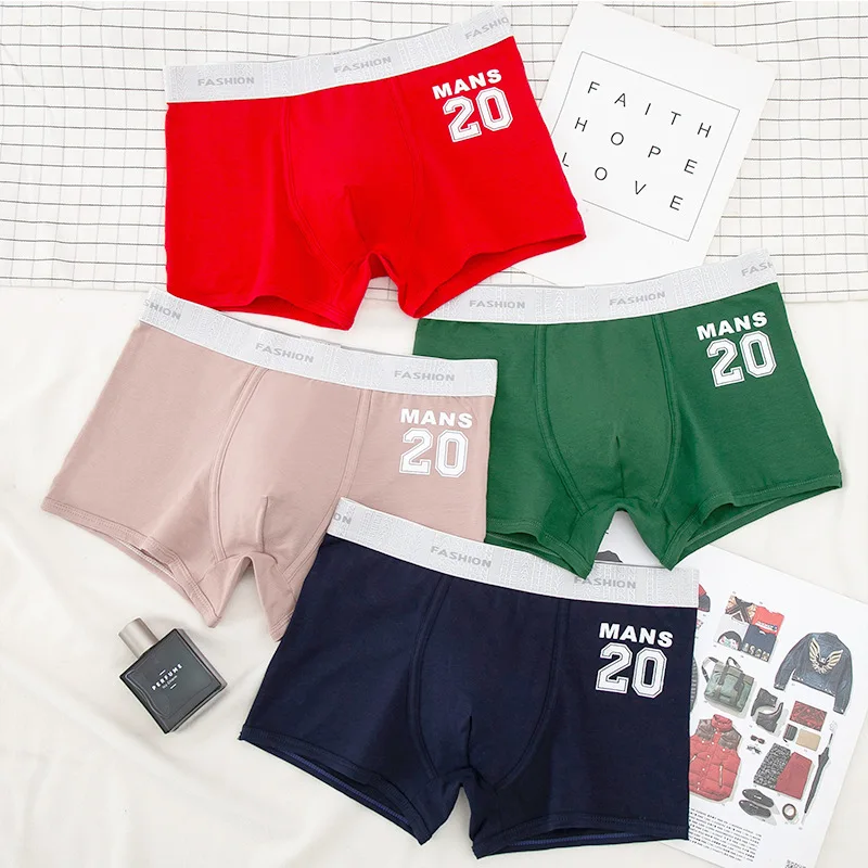 

Men's underwear personality boxer trendy men's boxer cotton Soft breathable loose large size shorts Underpants male panties