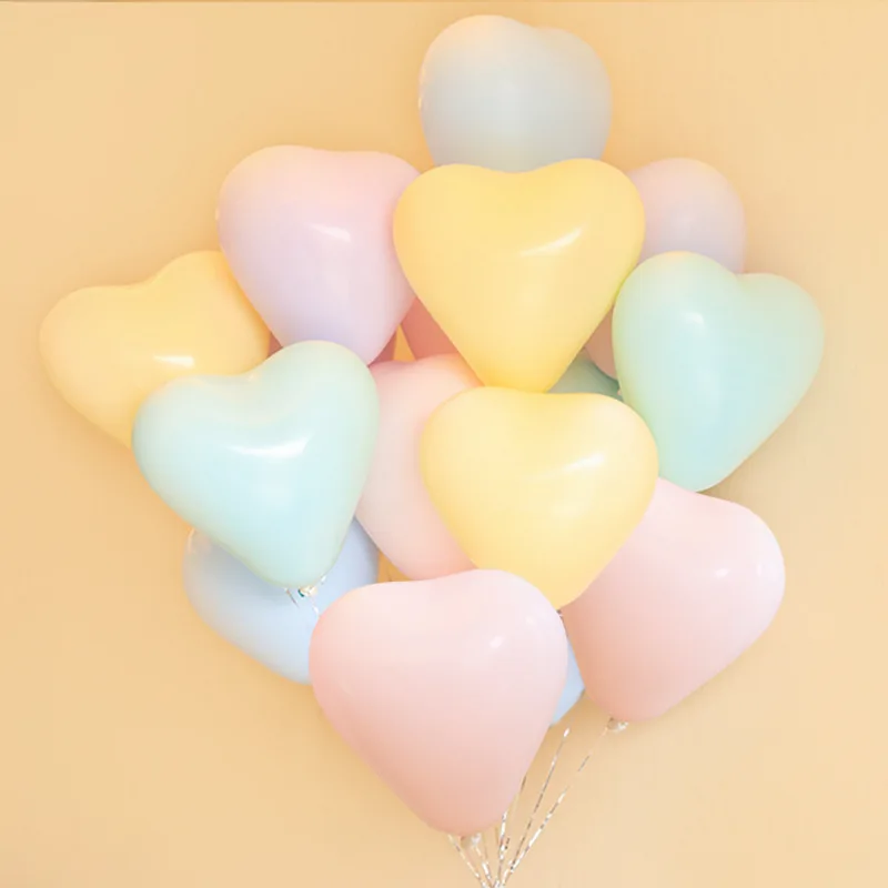 

50pcs 10in Heart Shape Latex Macaron Balloons for Valentines Day Proposal Marriage Wedding Anniversary Party Decoration