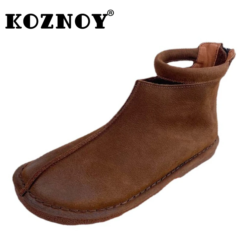 

Женские кожаные Винтажные ботинки из коровьей кожи, 2 см