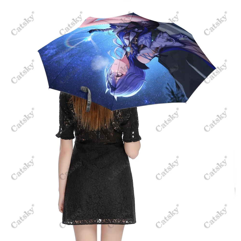 

Eula Lawrence Umbrella Rain Women Automatic Umbrella Three Folding Sun Protection Umbrella Male Portable Parasol