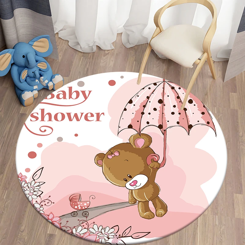 

Animal Art Kawaii Printed Round Carpet Camping Picnic Mats Anti-Slip Rug Yoga Mat E-sports Carpet Sofa Decoration Area Rug Fans