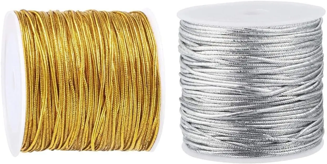

Gold String Elastic Cord Gold Twine for Craft Making Gift Wrapping Bracelet String