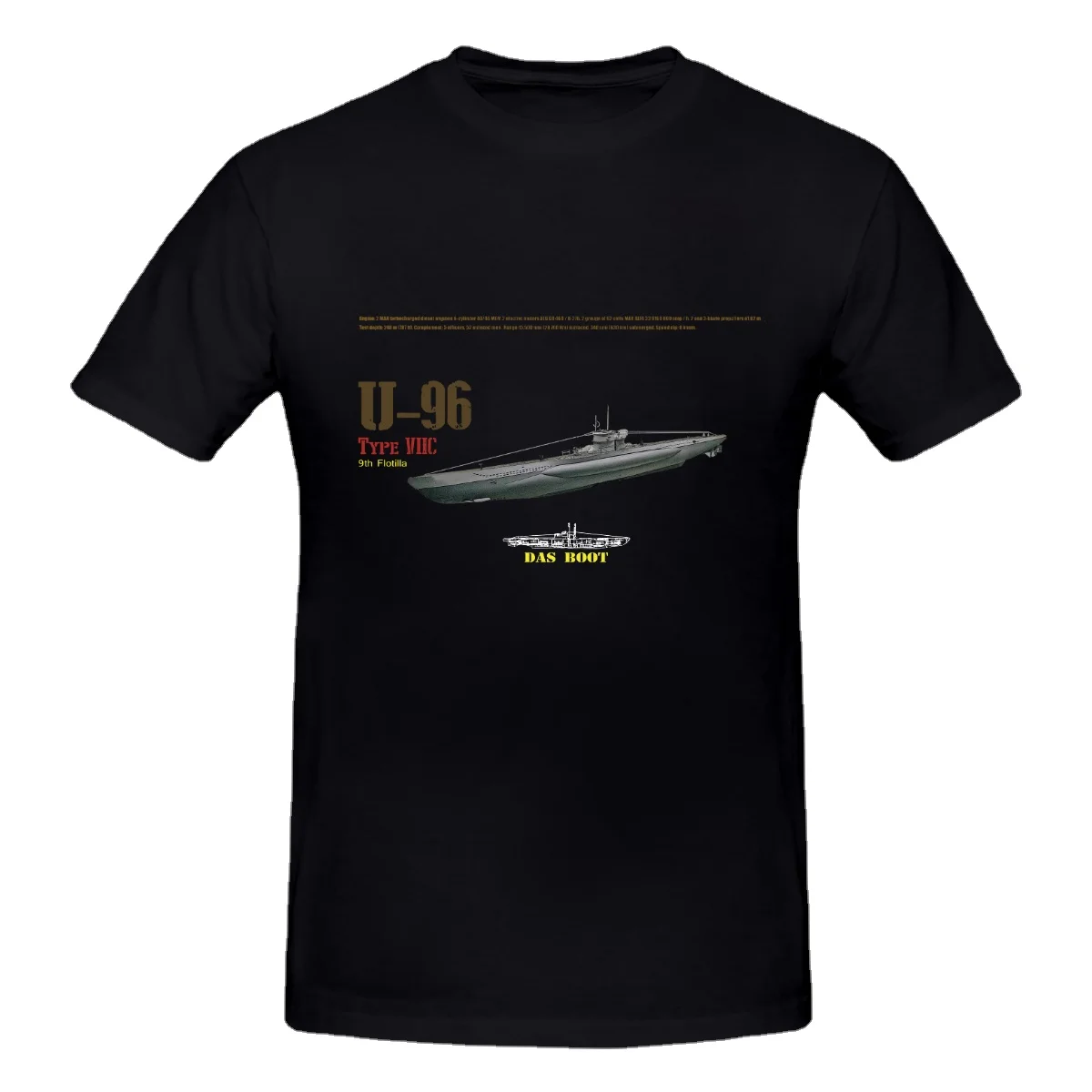 

WWII German Submarine U-96 Das Boot T-Shirt. Summer Cotton Short Sleeve O-Neck Mens T Shirt New S-3XL