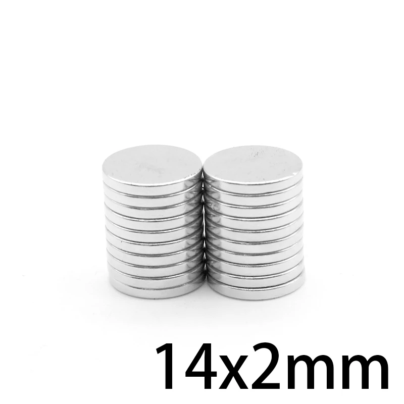 

5/10/20/50/100/200PCS 14*2 mm Thin Neodymium Magnets Strong 14mmx2mm Permanent Round Magnet 14*2mm Powerful N35 Magnetic magnet