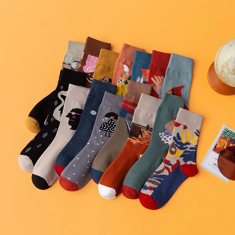 

New hot style couple socks Japanese fashion street sports personality skateboard tide socks cartoon cartoon female stockings