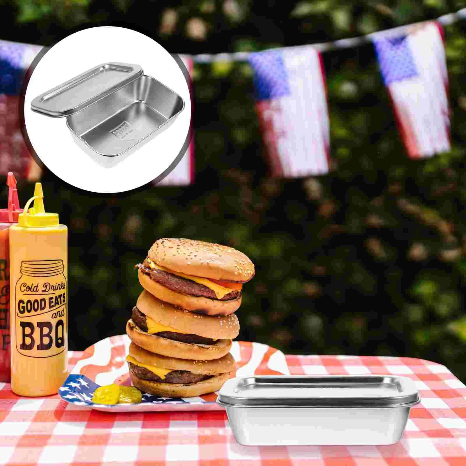 

Stainless Steel Storage Box Household Butter Dish With Lid Home Lid Tableware Container Kitchen Supply Sealed Go