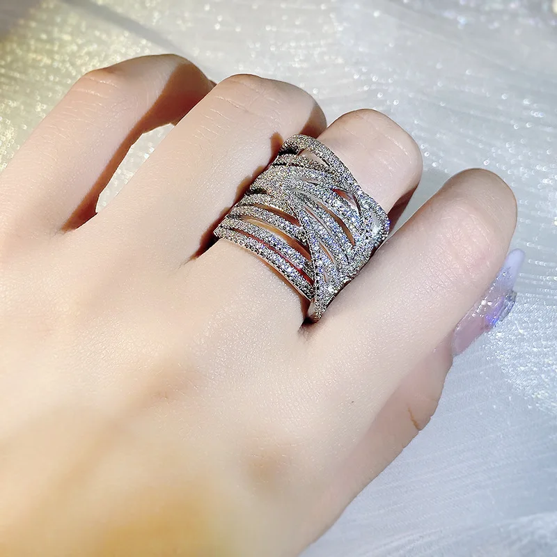 

100% 925 Sterling Silver Origin Diamond Ring for Females Anillo De Wedding Bands Diamond Engagement Anel Gemstone Anel Women